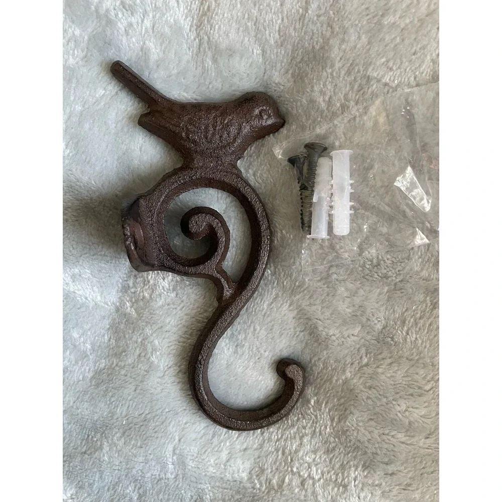 Cast Iron Rustic Bird Wall Hook Coat Towel Key Hook Farmhouse Decor Cottagecore